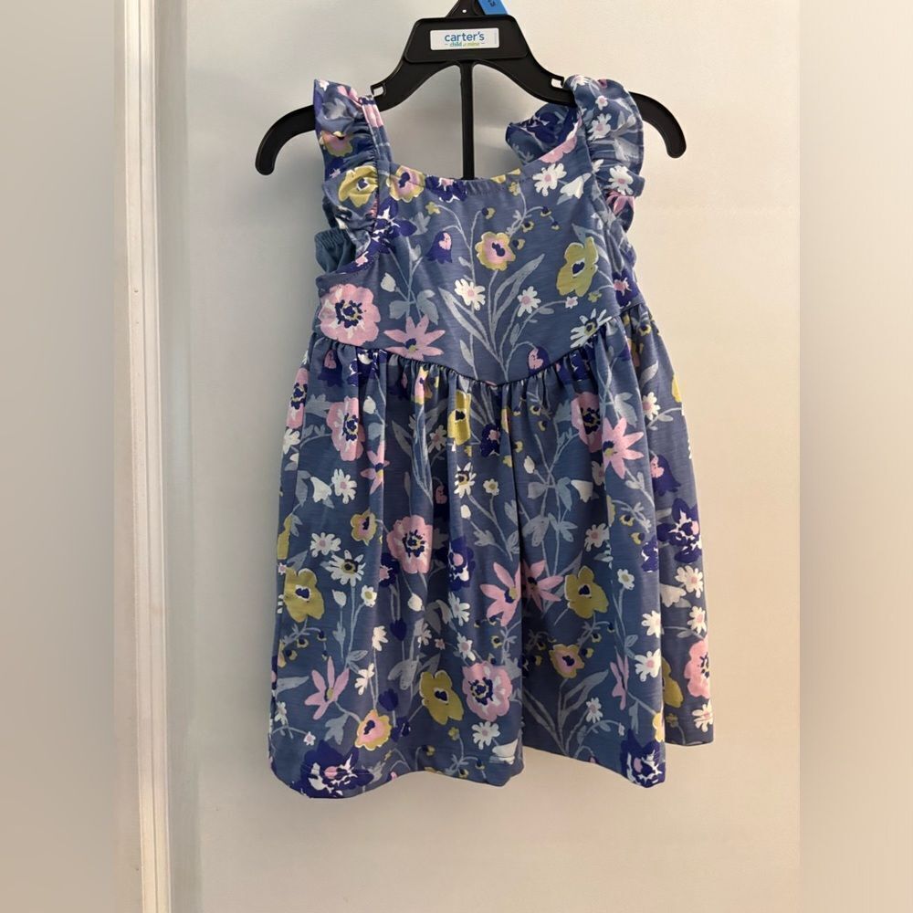 Carter's Floral Blue Dress W/ Bloomers Sz 24 Months